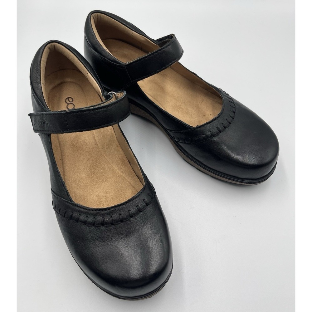 Earth Kalece Black Leather Mary Jane Shoes Womens 8W Comfort Round Toe Casual - Picture 5 of 13